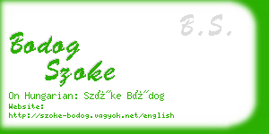 bodog szoke business card